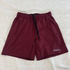 NOBULL Lightweight Knit Training Shorts 7” Maroon Size M